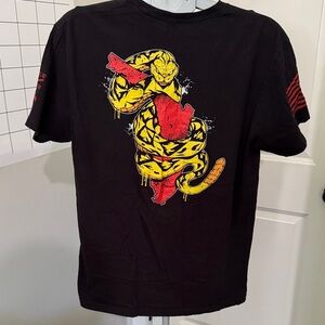 Grunt Style Black Tee with Vibrant Snake Design